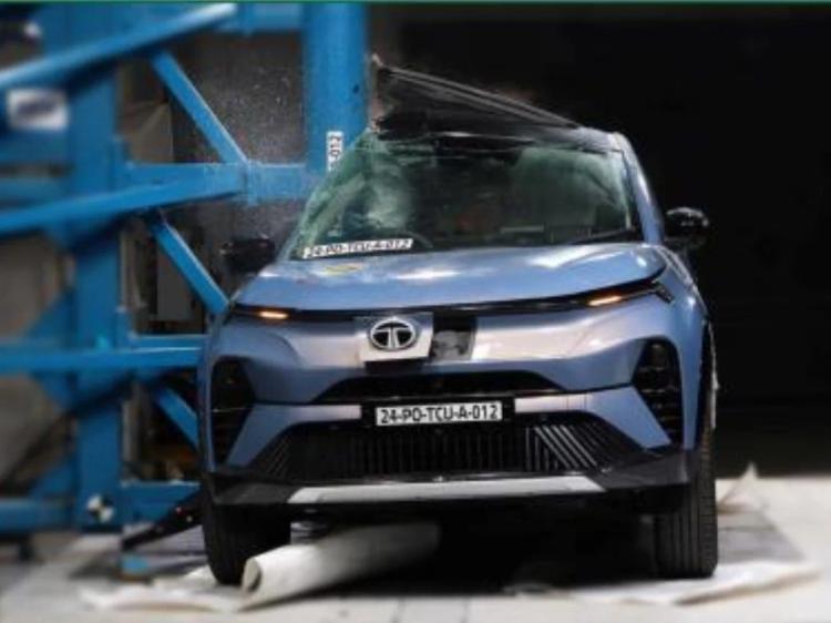 2024 tata curvv ev safety ratings bharat ncap crash test front view