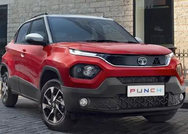 tata punch red exterior photo