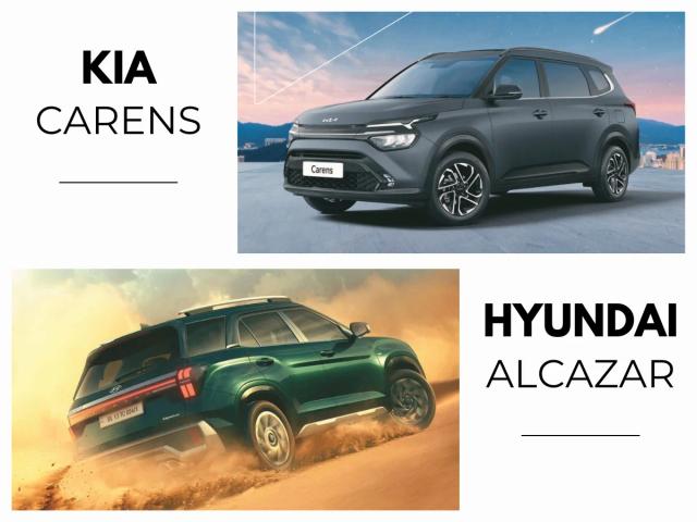 2024 hyundai alcazar vs kia carens comparison specs exterior