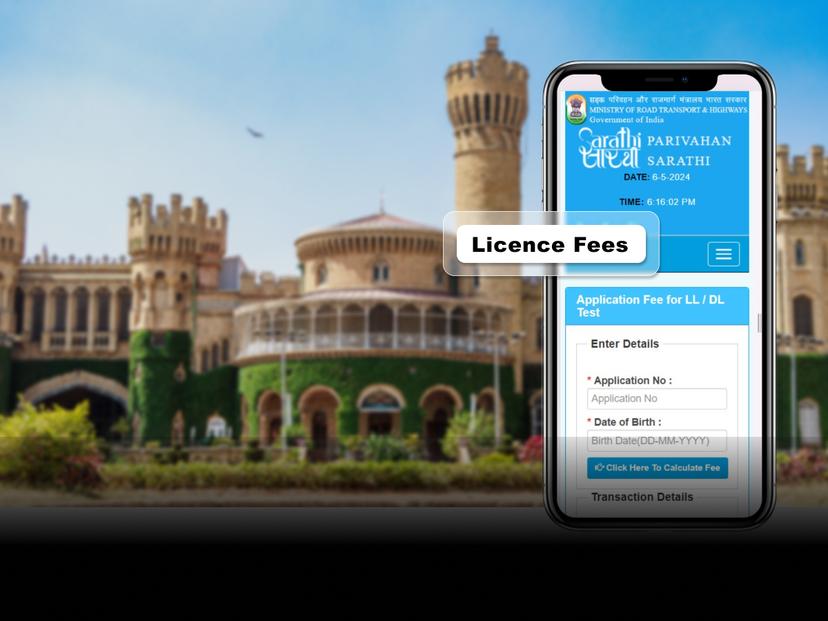 Driving licence fees in Karnataka